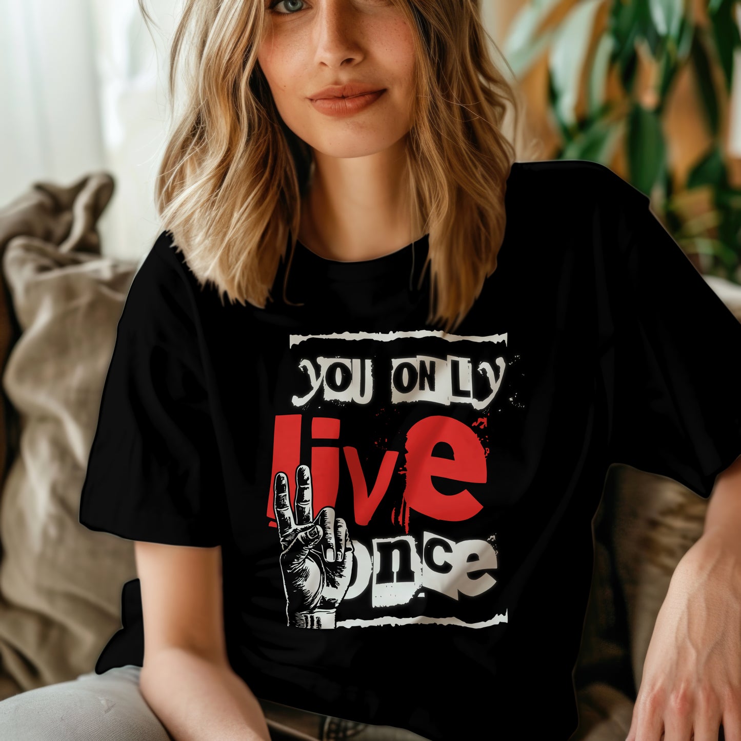 T-shirt "You Only Live Once" – Black Edition