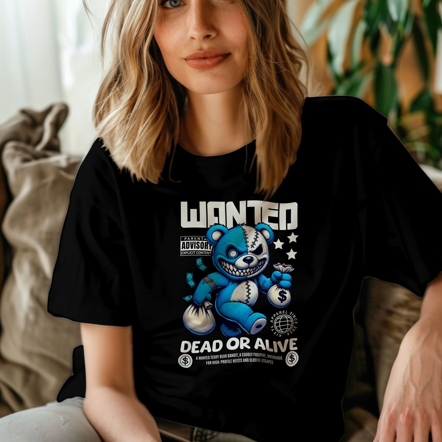 T-shirt "Wanted Teddy Bear – Dead or Alive"