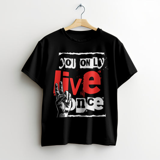 T-shirt "You Only Live Once" – Black Edition