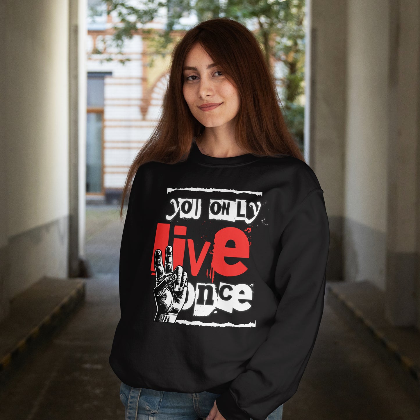 Sweatshirt "You Only Live Once" – Black Edition